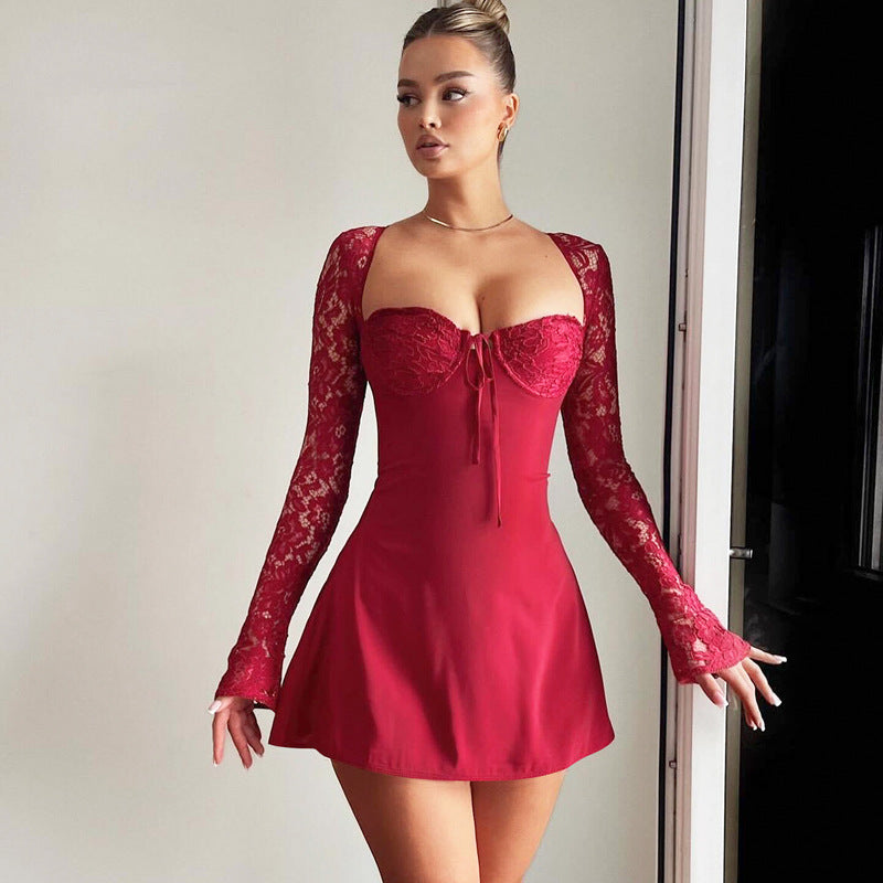 Maëlys Robe Courte en Dentelle