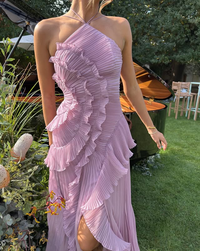 Yseult Robe Longue à Volants