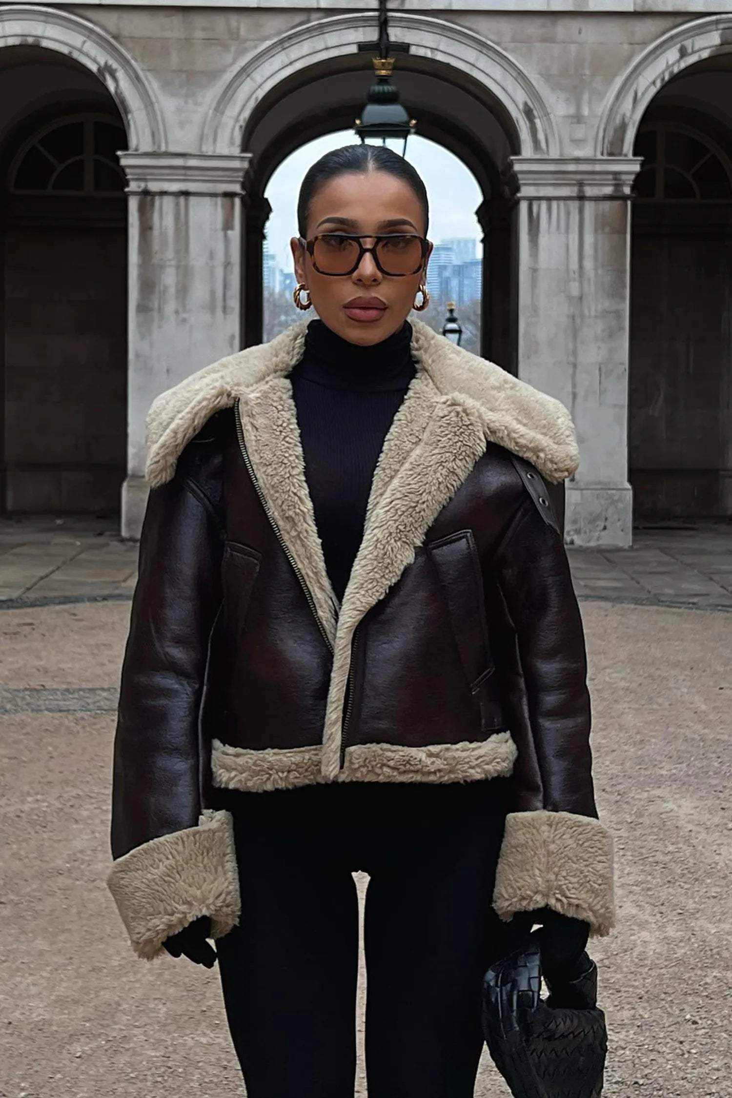 Cassandre Veste en Peau Lainée