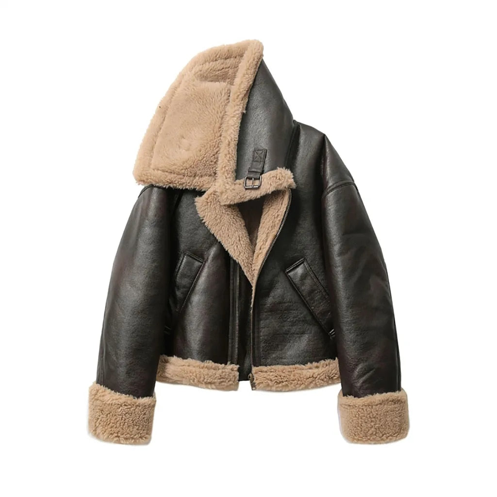 Cassandre Veste en Peau Lainée
