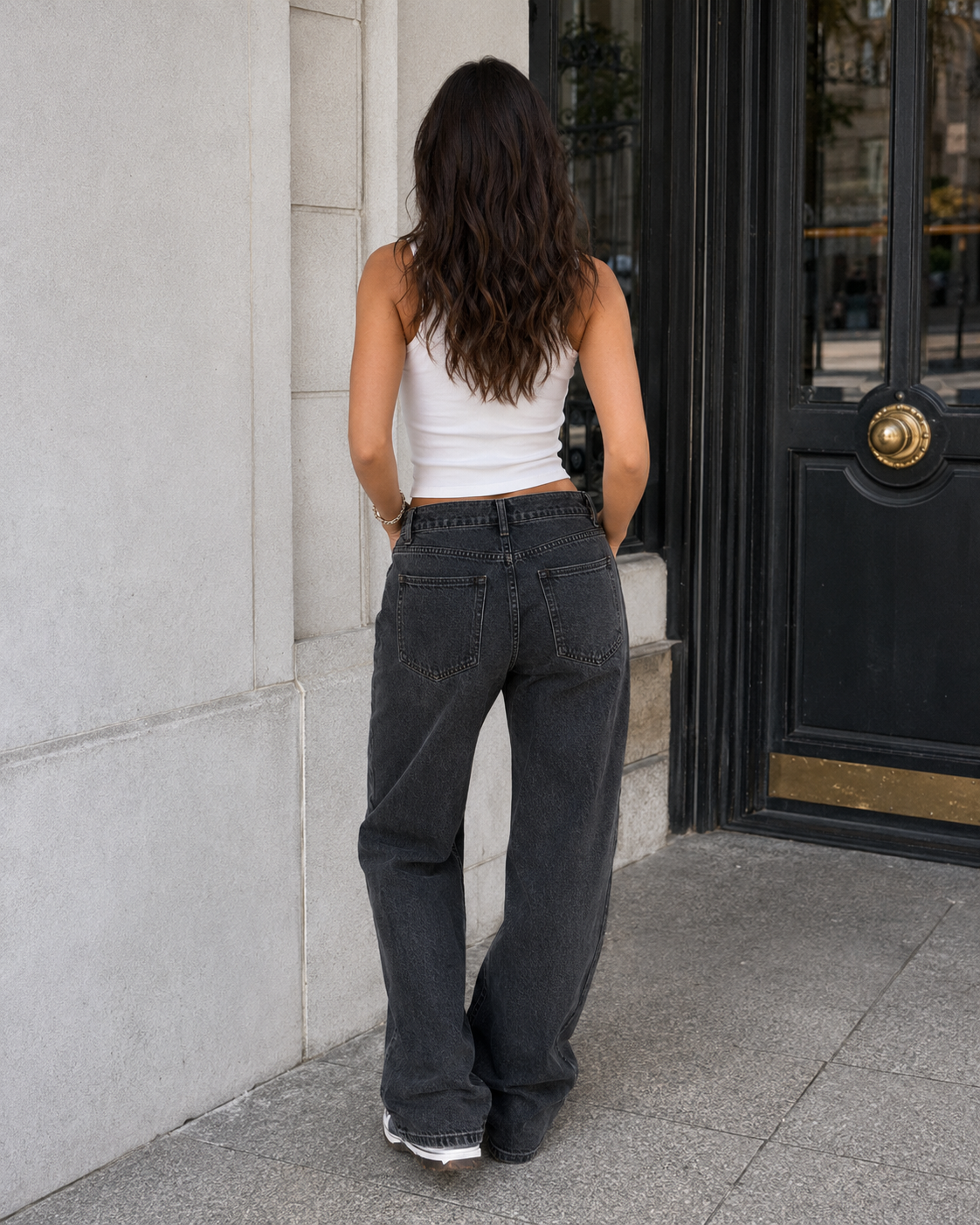 Lilas Jean Jambe Large Taille Basse