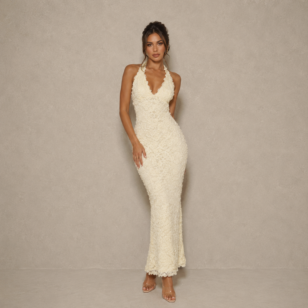 Nathalie Robe Longue en Dentelle