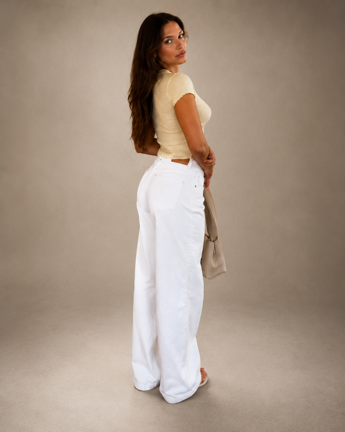 Rébecca Jean Jambe Large Taille Mi-Haute