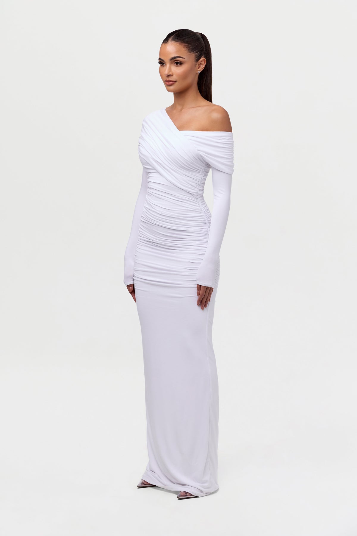 Violaine Robe Longue Sculptante Froncée