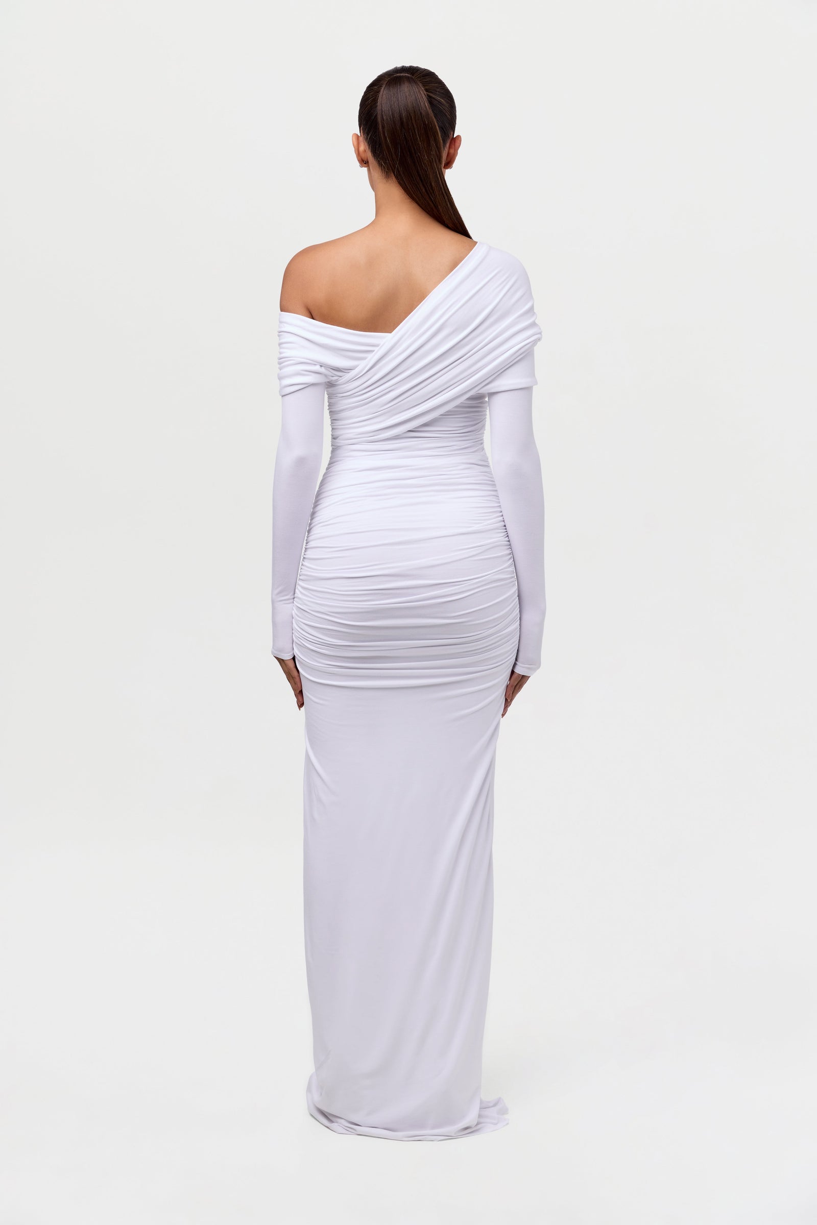 Violaine Robe Longue Sculptante Froncée