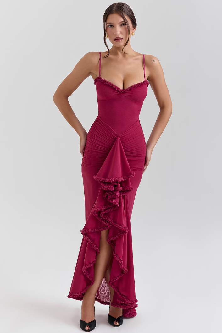 Louise Robe Longue à Volants