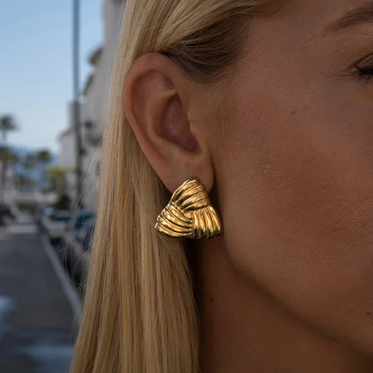 Mélanie Boucles d'Oreilles Triangle Doré